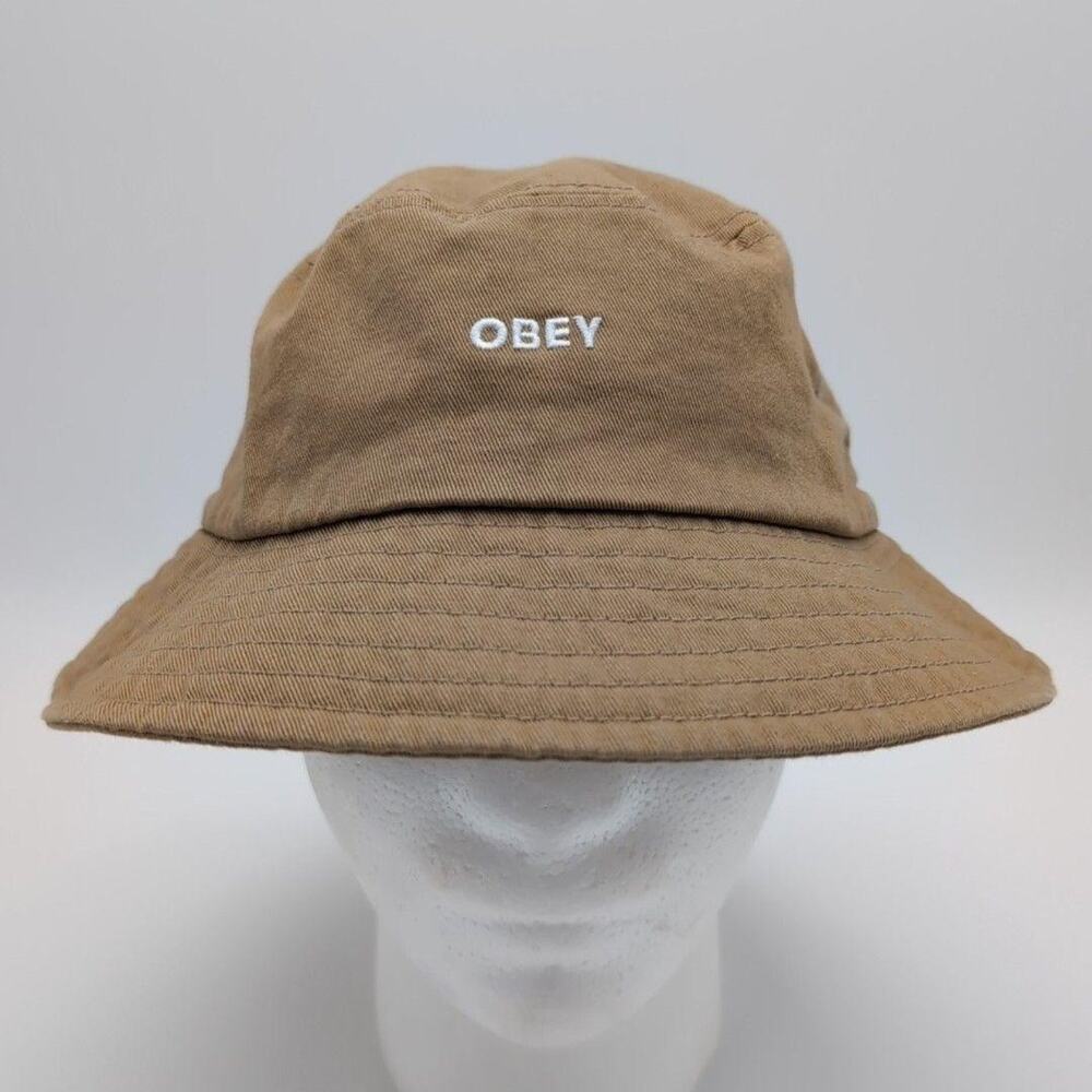 Obey Hat Bucket Mens One Size Brown Cotton Twill Wide Brim Casual Summer